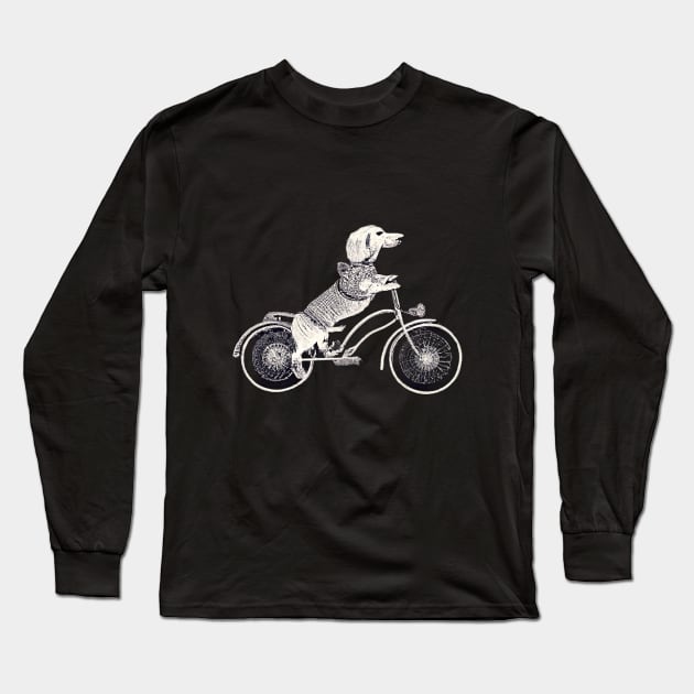 Biking Doxie Long Sleeve T-Shirt by DoxieTees
